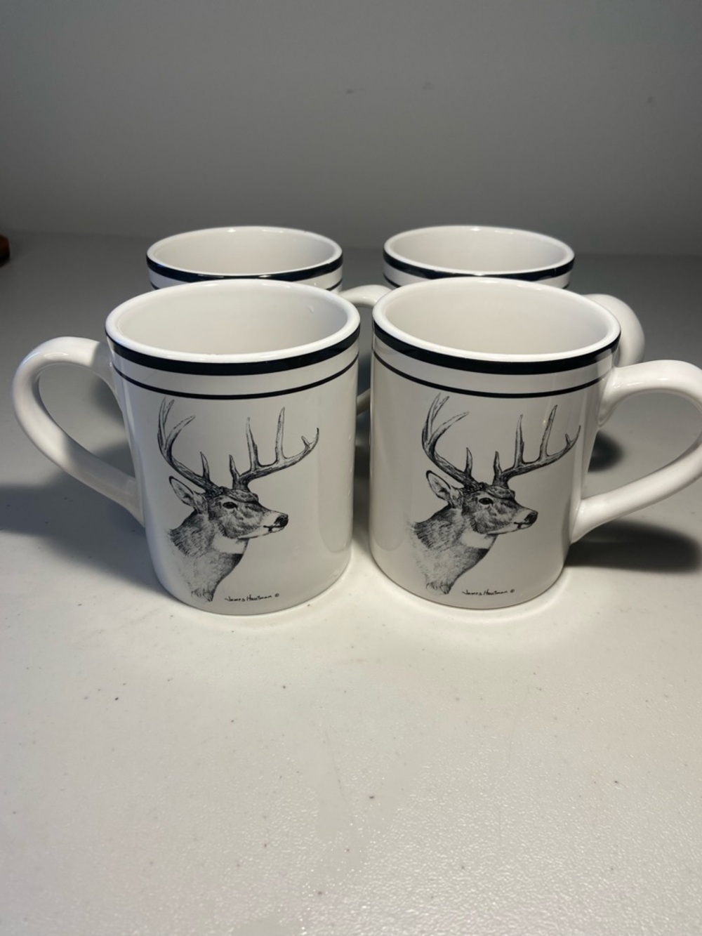 Bass pro shops James Hautman Deer Print Ceramic Coffee Mug - Set of 4